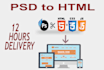 do responsive psd to html website using bootstrap and html css