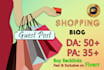 publish a guest post on da 50 shopping blog