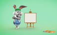 make this funny bunny reveal your logo