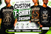create custom streetwear t shirt design and graphic design