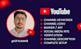 create, and setup a youtube channel with all the basic necessaries and SEO