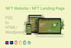 do nft website, nft landing page, psd to HTML wordpress