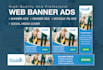 design web banner, google banner ads, and social media cover