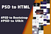 convert PSD to HTML5 bootstrap 4, and uikit template