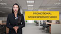 create a promotional spokesperson video