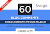 do 60 niche relevant blog comments
