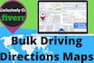 create bulk 2000 custom google driving direction maps links and embed codes