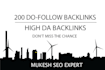 build 200 do follow backlinks high da