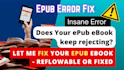 fix all types of epub errors in reflowable or fixed layout ebooks