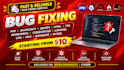do bug fixing in php, mysql, database, jquery