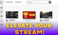 design professional animated twitch overlay stream package