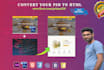 convert image to html, psd to html responsie website