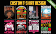 create custom t shirt design with typography and graphics
