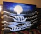 design beautiful moon river canvas painting