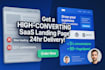 design a converting saas landing page in wordpress mobile first 24hr delivery
