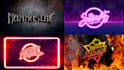 do dj metal, rap, neon, circular, typography, signature, calligraphy logo