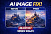 fix ai generated images and make them stock ready