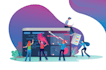 make design a flat style illustration for web