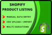 do shopify product listing, product upload and SEO optimization