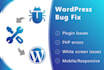 fix wordpress, php errors, issues and customization