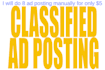 create 25 classifieds ad posting manually