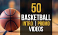 create 50 basketball logo intro promo videos