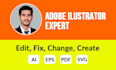 edit adobe illustrator work, vector logo tracing, and illustration