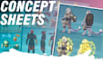 design and draw videogame character concept art