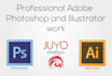 do professional adobe photoshop and illustrator work
