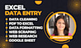 do excel data entry, excel data cleaning, data formatting, and data scraping