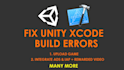 fix unity xcode build errors and upload game to apple appstore