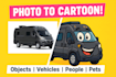 turn any object, food, or pet into a fun cartoon from photo