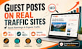 publish niche relevant guest posts on real traffic blogs