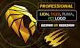 design professional lion, tiger, puma, cheetah logo