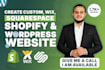 do custom website development as full stack developer, front end developer