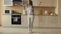 create funny female happy dance celebrating video ad