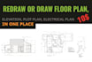 do floor plan, pdf to dwg, floor plan for real estate, electrical, drawing