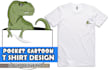draw pocket cartoon t shirt design