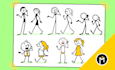 draw custom stick figures and stickman in any style