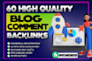 manually create 60 dofollow blog comments SEO backlinks