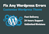 fix wordpress errors issues and customize theme