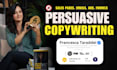do persuasive copywriting for your sales page and funnel
