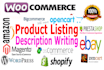 add products on amazon ebay shopify and do product SEO