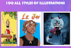 create digital illustrations cartoon and caricatures