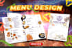 create eye catching menu cards and menu boards for your restaurant