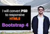 convert psd to responsive html5 css using bootstrap