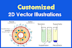 draw educational, science diagrams, illustrations, 2d vector