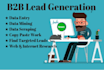 do b2b lead generation, find contact email, data entry and web research