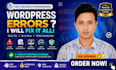 fix wordpress errors, customize theme, optimize  performance