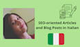 write amazing and exhaustive articles and blog posts in italian